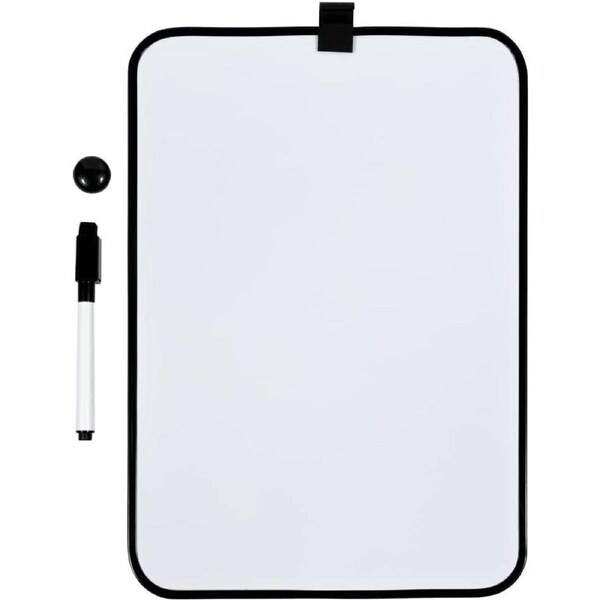 Portable A4 Magnetic Board w/ Black Board Marker - 8" x 12" - Black Border
