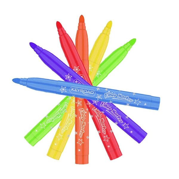 Keyroad Jumbo Fiber Colour Markers 12PK