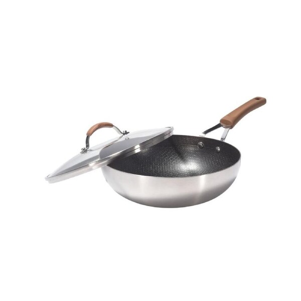 Kylin 3 Layer Stainless Steel Non Stick Noka Wok 30cm