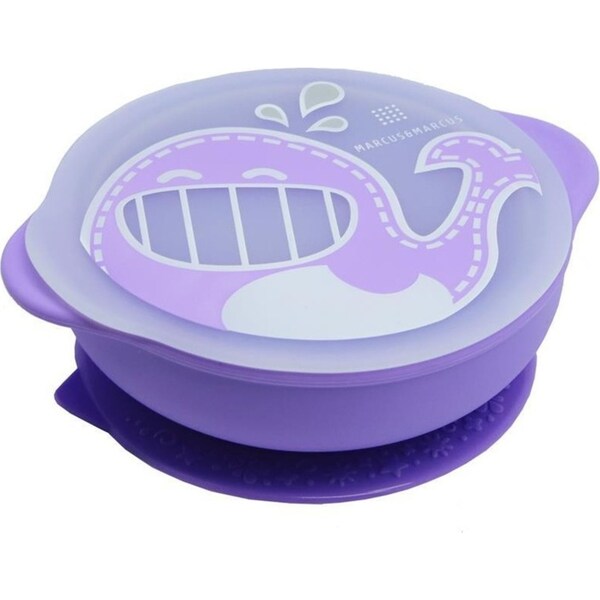 Marcus & Marcus Lucas Hippo 450ml Self Feeding Suction Bowl w/ Lid 12-18m Lilac