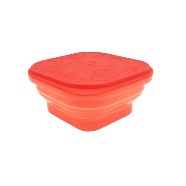 Marcus & Marcus Red Collapsible Snack Container Food Stroage Box w/Lid Silicone