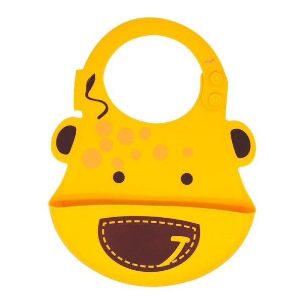 Marcus & Marcus Baby Bib Lola Giraffe Soft Silicone w/ Crumb Catcher 6m+ Yellow