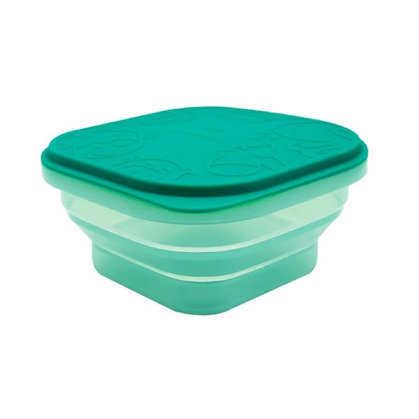 Marcus & Marcus Green Collapsible Snack Container Food Stroage w/Lid Silicone