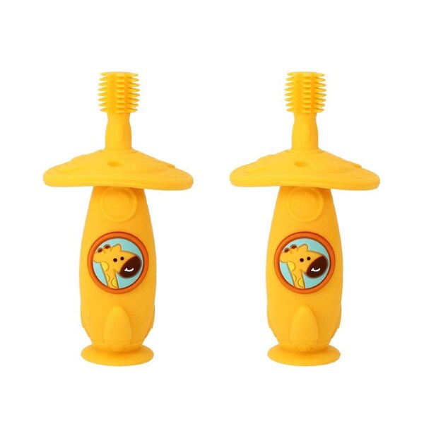 2x Marcus & Marcus Self Training 360 Silicone Kids Toothbrush Lola Yellow 12m+