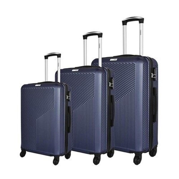 Luggage Set 3 Suitcase Lock Travel Carry Bag Trolley ABS 4 Wheels 50/60/70 Navy
