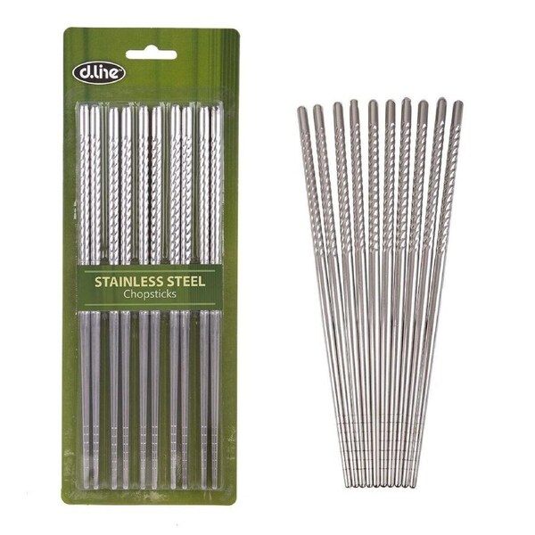 Set of 5 Stainless Steel Chopsticks D.line Asian Noodles Cutlery Kitchen