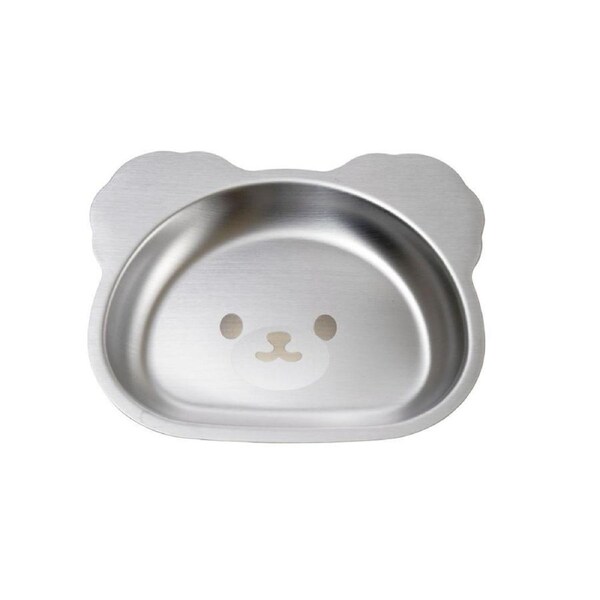 Kylin 304 Stainless Steel Brown Bear Dinner Plate 14.7*17.5cm