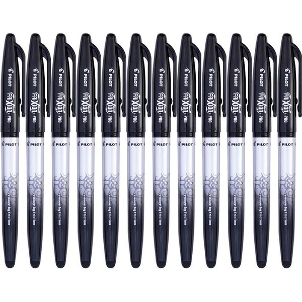 Pilot Frixion Pro Erasable Gel Ink Pen 0.7mm Black Box 12