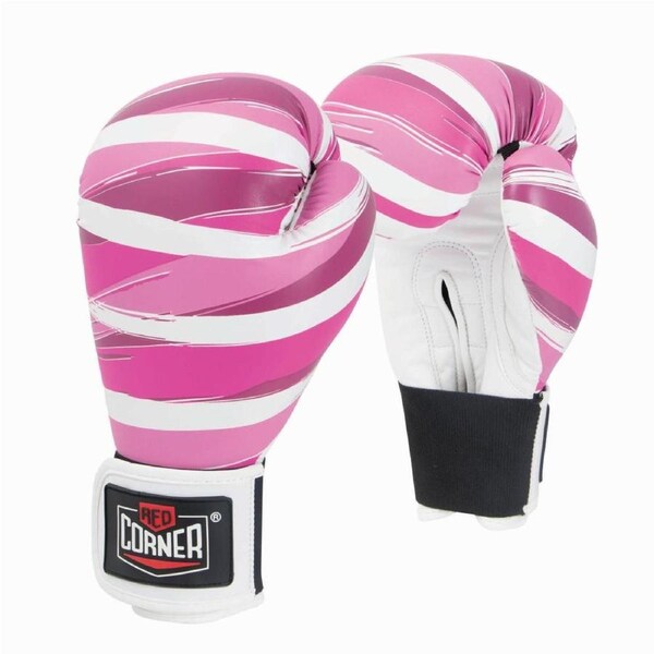 RCB Red Corner Boxing Womens Sparring Boxing Gloves - Stripes Pink