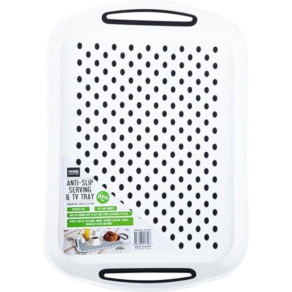 Ozoffer Plastic Serving Tray 40x28cm Handle Non-Slip Food Platter Wedding Party