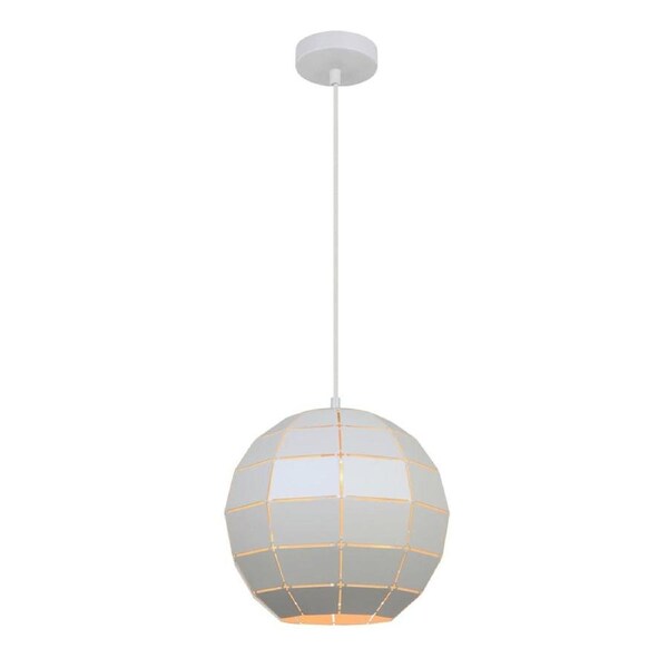 Amy Modern Pendant Lamp Light ES Matte White Tiled Wine Glass