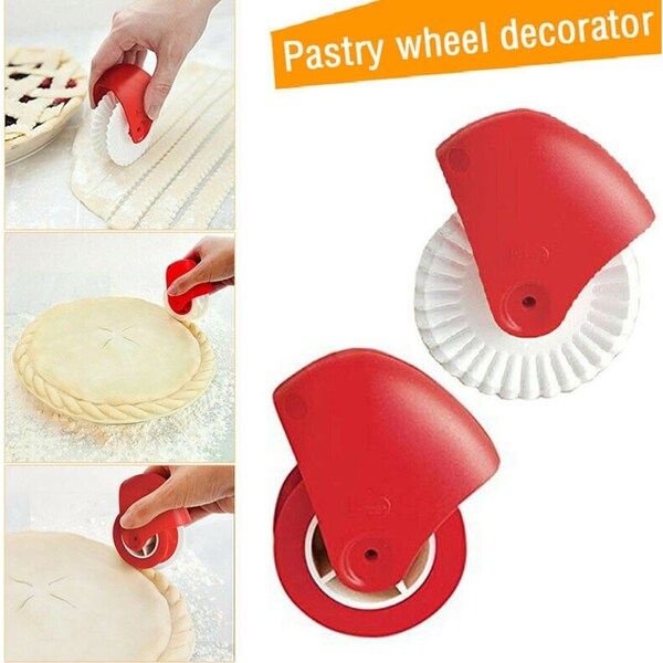 2Pcs Kitchen Dough Cutter Tool Helper DIY Pizza Pastry Lattice Pie Cutter