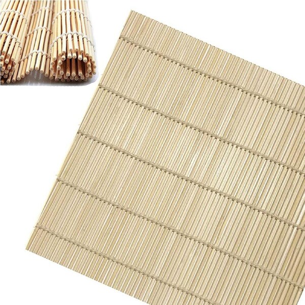 2Pcs Natural Bamboo Sushi Rolling Mat Sushi Roller Inch for Making Sushi