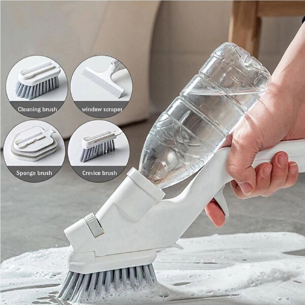 4 In 1 Water Spray Cleaning Kit Kitchen Clean Brush Crevice Sponge Cleaning Tool