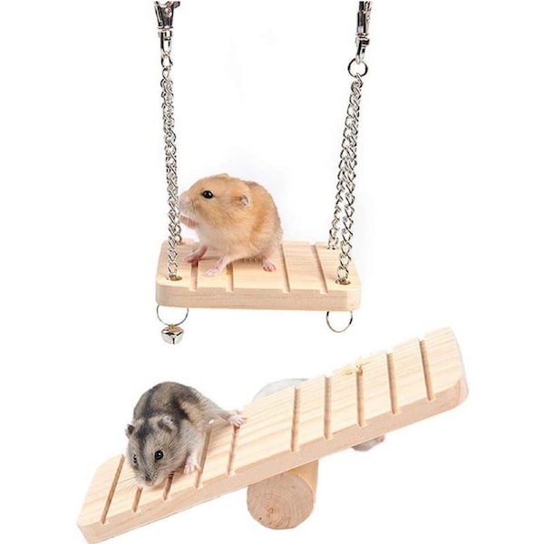 Nevenka Hamster Toys Seesaw Swing Set Fun Exercise House Cage Nest Accessories