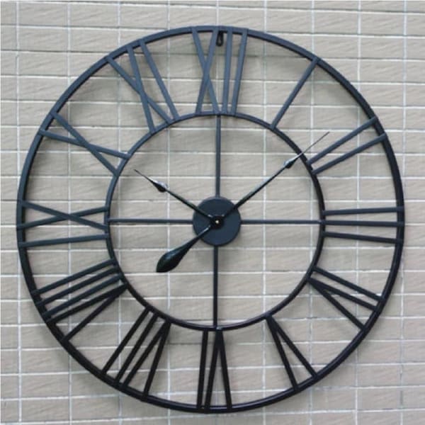 80cm Handmade Large Metal Wall Clock for Home Decor French Provincial Clock