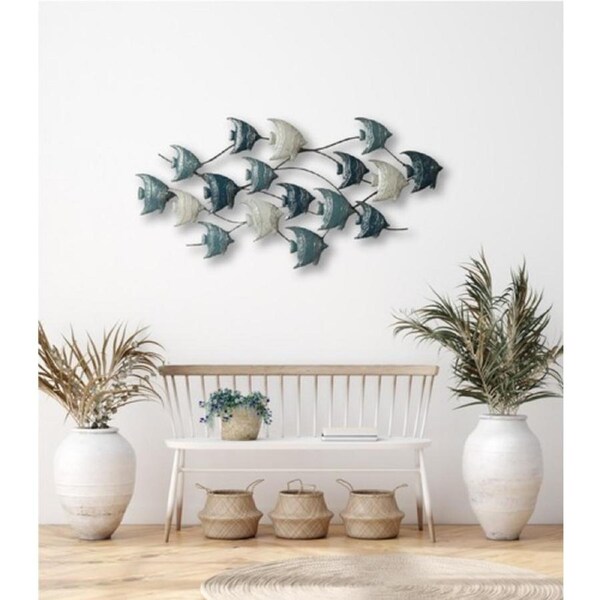 Versatile Metal Frame Leaves Hanging Wall Art Sculpture