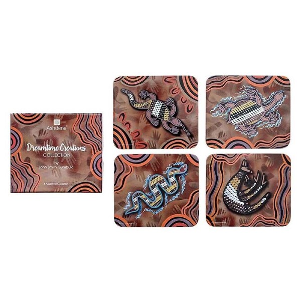 Ashdene Dining Kitchen Dreamtime Creations Cork Back Coasters Set 4