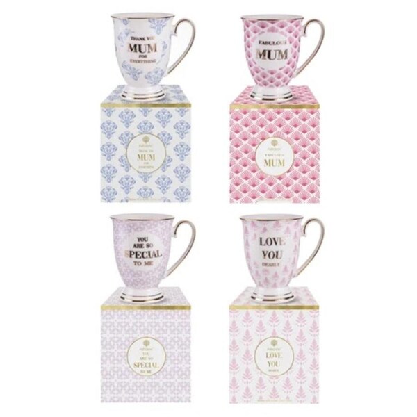 Ashdene All About You Mum Set 4 Assorted Coffee China Mugs