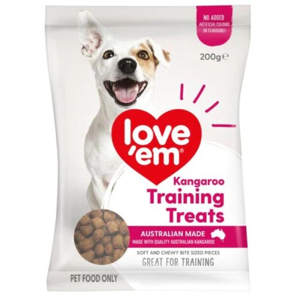 All Natural Kangaroo 200 gram Dog Training Treats Australian Made by Love 'em