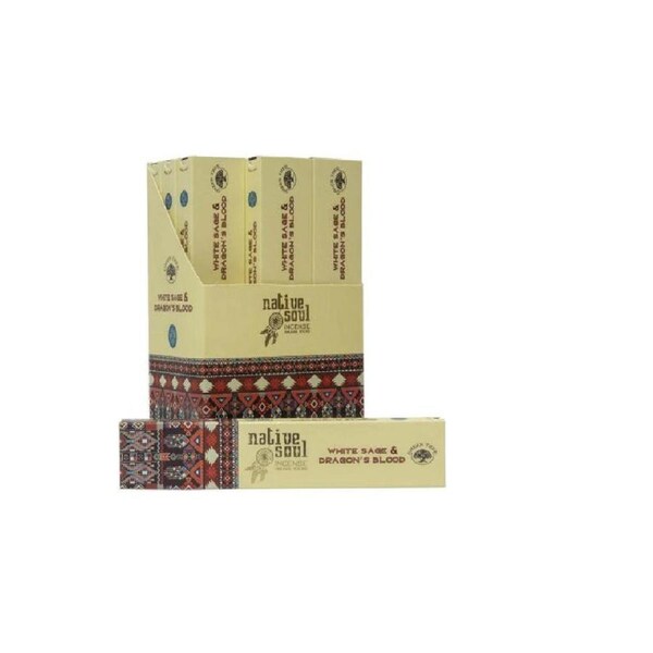White Sage and Dragon's Blood Native Soul Incense Smudge Sticks 1 Box
