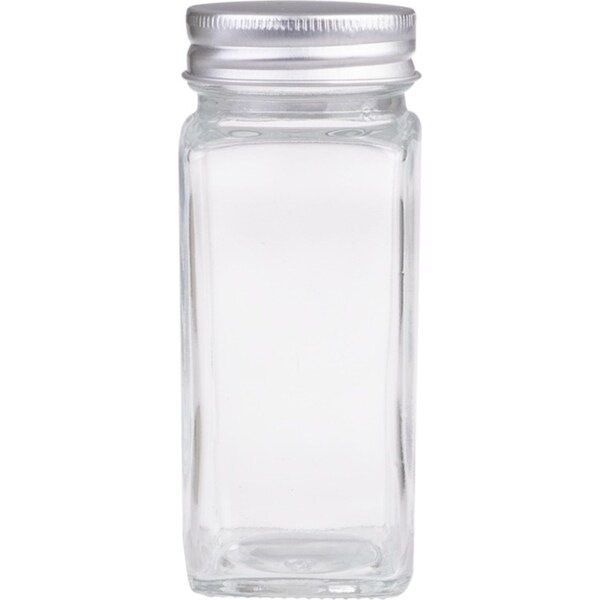 Appetito Glass Square Spice Jar with Metal Lid