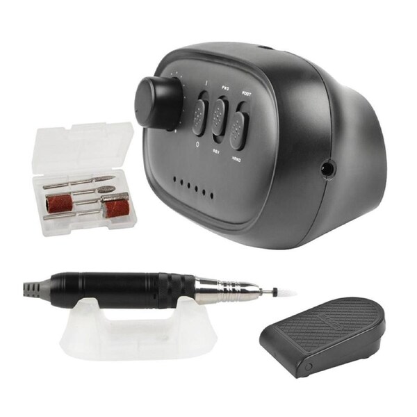 Nevenka Electric Nail Drill Kit Manicure Pen Polisher for Exfoliating Nail Removing Tools-Black