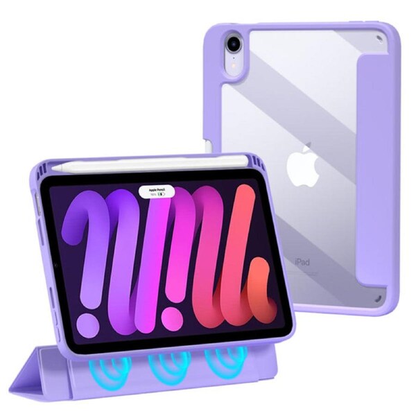 Nevenka Transparent Magnetic Removable Cover For iPad 10th 2022 10.9 Ultra Slim Smart Case-Light Purple