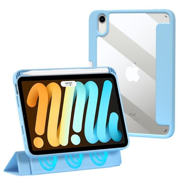 Nevenka Transparent Magnetic Removable Cover For iPad 10th 2022 10.9 Ultra Slim Smart Case-Blue