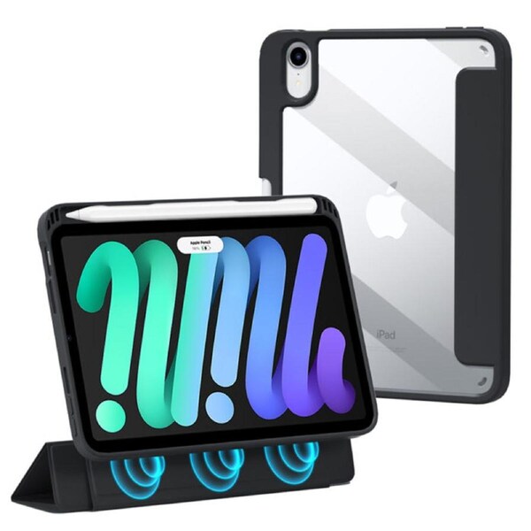 Nevenka Transparent Magnetic Removable Cover For iPad 10th 2022 10.9 Ultra Slim Smart Case-Black