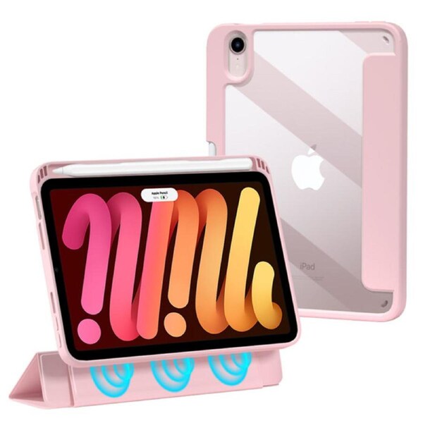 Nevenka Transparent Magnetic Removable Cover For iPad 10th 2022 10.9 Ultra Slim Smart Case-Pink