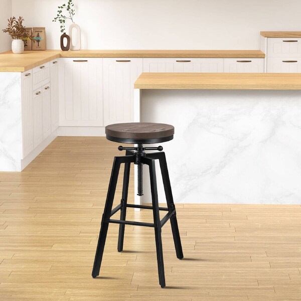 ALFORDSON Bar Stool Industrial Backless Black