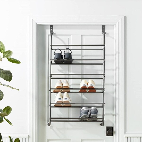 Over The Door Shoe Rack With 6 Shelf, Hanging Shoe Organizer Closet Storage Organizer