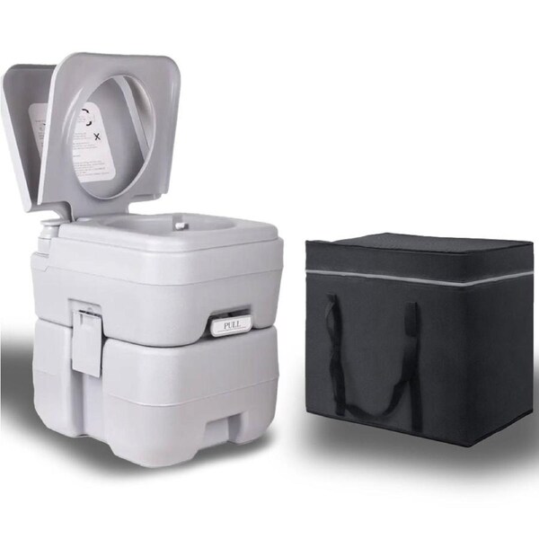 20L Outdoor Portable Camping Travel Toilet Flushable Potty Caravan Boating Bag P