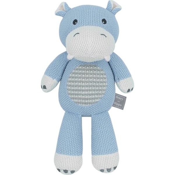 Living Textiles Baby/Newborn/Infant Cotton Knitted Toy Character Henry the Hippo