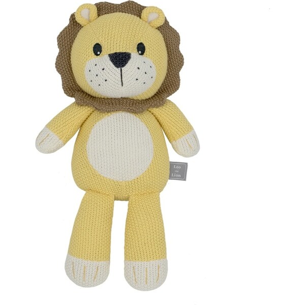 Living Textiles Baby/Newborn/Infant Cotton Knitted Character Toy Leo the Lion