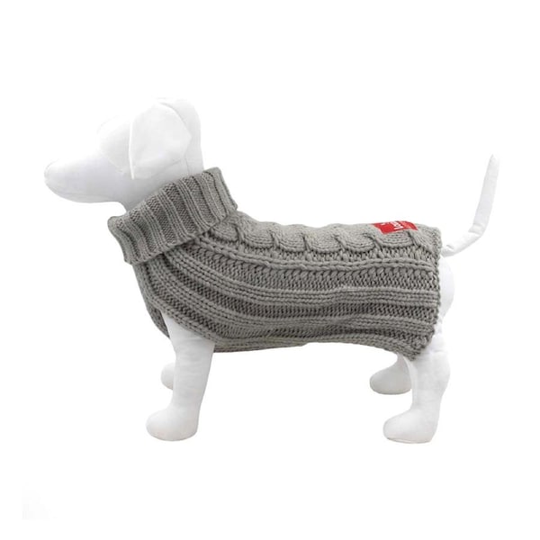 Louie Living Dog/Pet Soft Cable stretch Stylish Knit Sweater/Jumper Large Grey