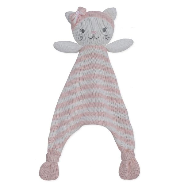 Living Textiles Newborn/Infant/Baby Cotton Daisy the Cat Security Blanket Set