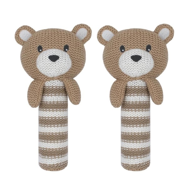 2PK Living Textiles Baby Squeeze Me Baby/Infant Interactive Squeakers Bear 3m+