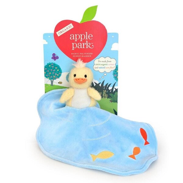 Ducky Finger Puppet Rattle Blankie - Apple Park