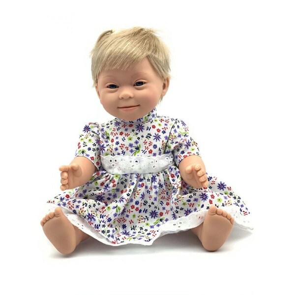 Down Syndrome Baby Doll - Blonde Girl with Short Hair - Tyber