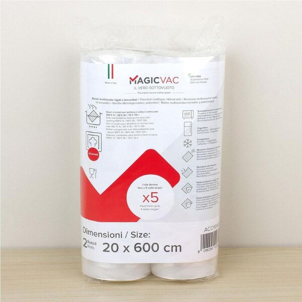 Vacuum Packing Rolls - 20cm x 6m - pack of 2 - Magic Vac