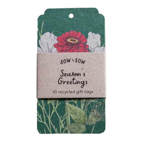 Season's Greetings Gift Tag - 10 pack - Sow 'n Sow