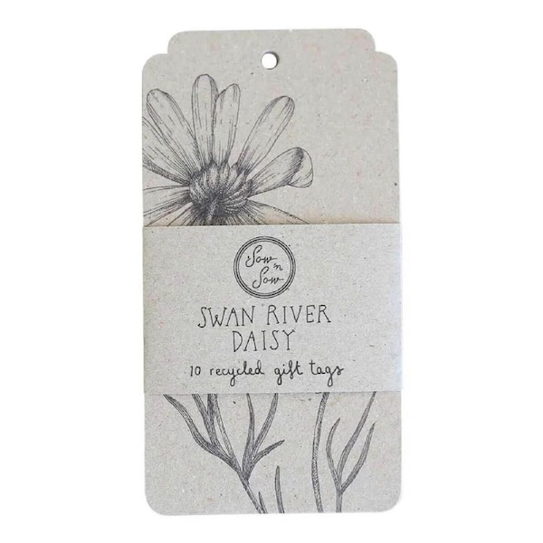 Swan River Daisy Gift Tag - 10 pack - Sow 'n Sow