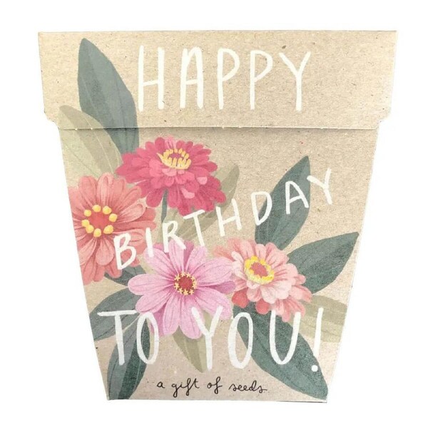 Happy Birthday Zinnia Gift of Seeds - Sow 'n Sow