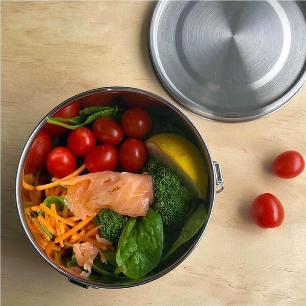 Round Leak Proof Stainless Steel Container - Large - Green Essentials
