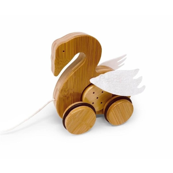 Swan Bamboo Push & Pull Animal - Kinderfeets