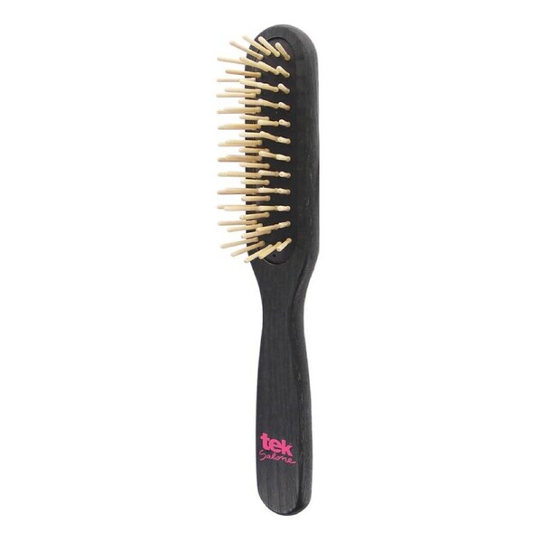 Rectangular Ash Wood Salone Professional Brush - Black - Tek