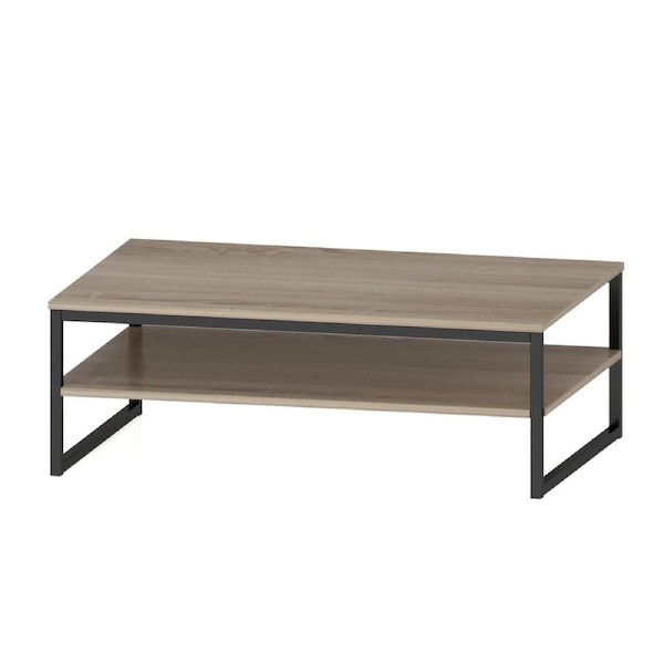 Foret Coffee Table Rectangle 2-Tier Tea Side Tables Dining Storage Open Shelf