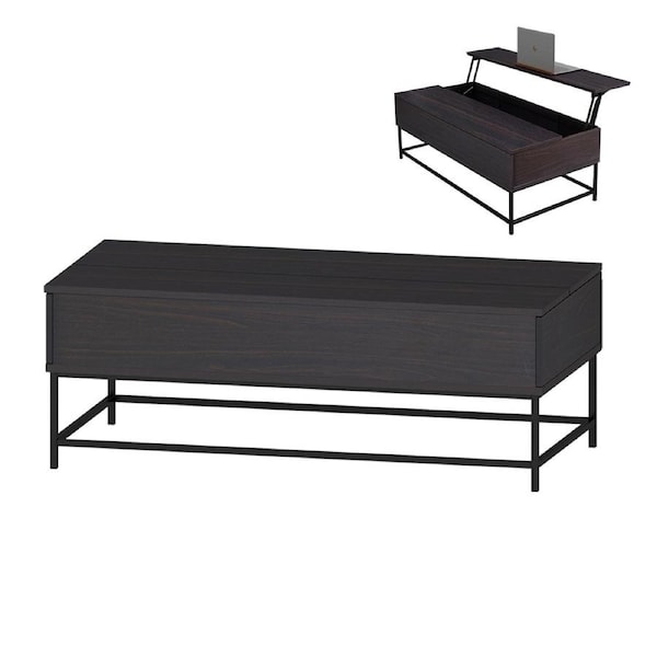 Foret Coffee Table Lift Up Top 2-Tier Dining Tea Side Hidden Storage Shelf Desk